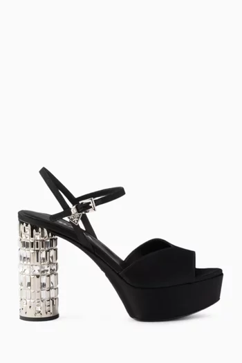 Platform 105 Crystal Sandals in Satin