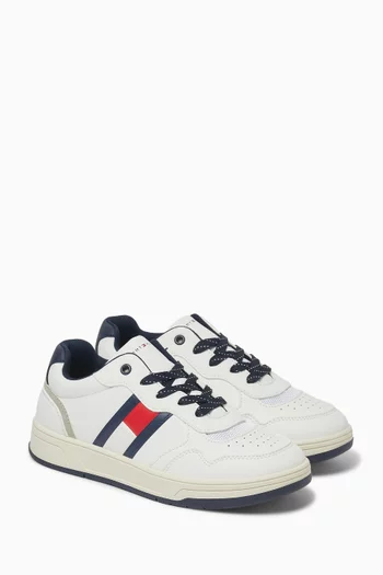Lace-up Sneakers in Faux Leather