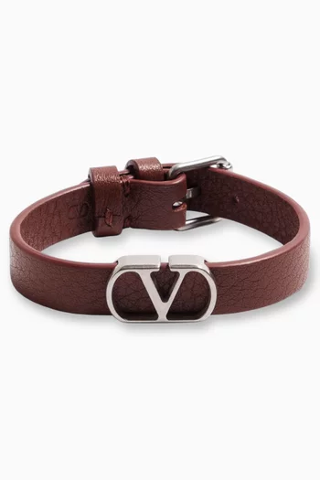 VLogo Bracelet in Leather