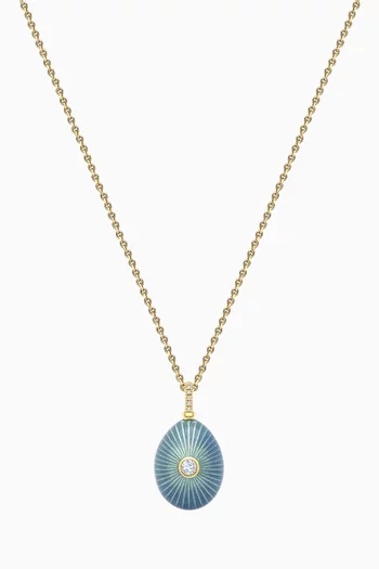 Forever Sunburst Egg Necklace in 18kt Gold