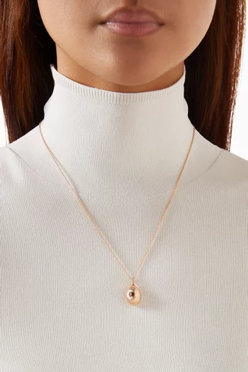 Forever Mini Fluted Ruby Necklace in 18kt Rose Gold