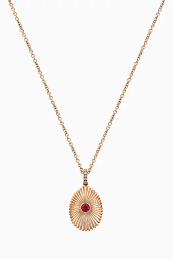 Forever Mini Fluted Ruby Necklace in 18kt Rose Gold