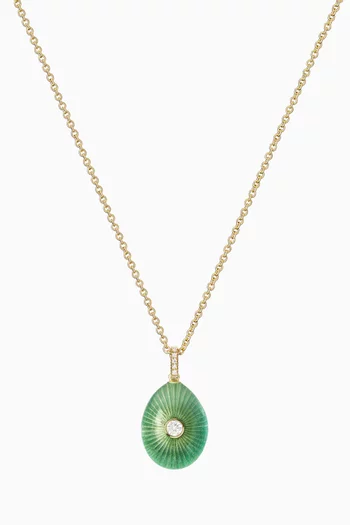 Forever Sunburst Egg Necklace in 18kt Gold