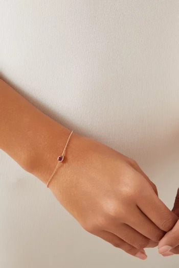 Ruby Chain Bracelet in 18kt Rose Gold