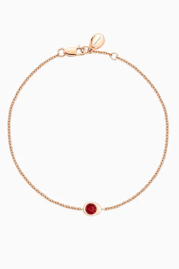 Ruby Chain Bracelet in 18kt Rose Gold