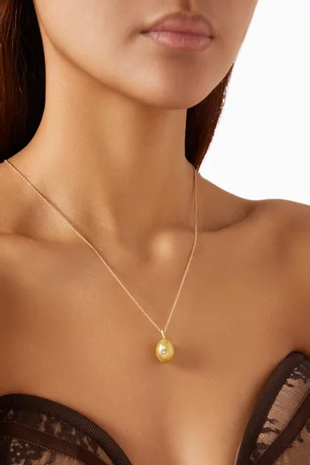 Forever Sunburst Egg Necklace in 18kt Gold