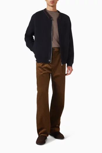 Contrast Tipped T-shirt in Silk-cotton