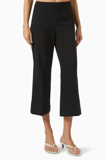 Cropped Flared Pants in Wool-blend