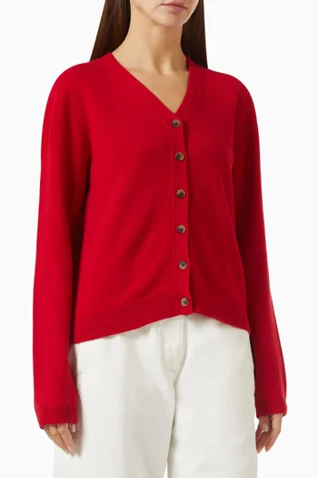 V-neck Cardigan in Merino Wool