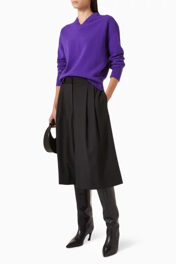 Layered V-neck Sweater in Merino Wool