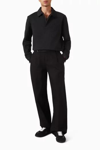 Barrel-leg Pants in Cotton-blend