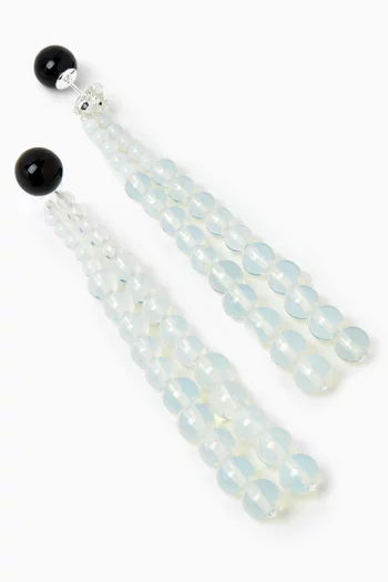 Les Goudes Opalite & Onyx Earrings in Sterling Silver