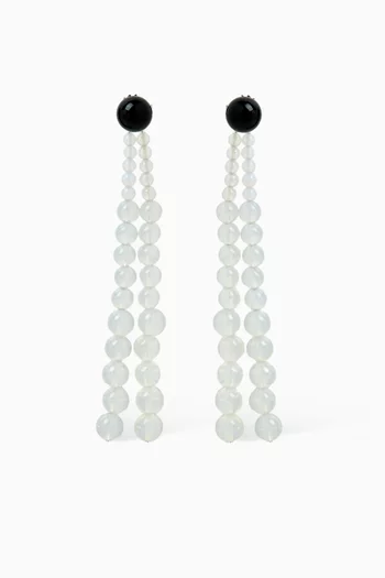 Les Goudes Opalite & Onyx Earrings in Sterling Silver