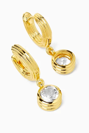 Rayon Round Topaz Hoop Earrings in Gold Vermeil