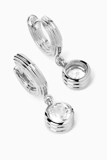 Rayon Round Topaz Hoop Earrings in Sterling Silver