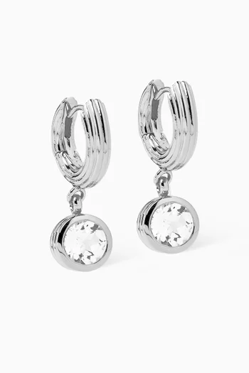 Rayon Round Topaz Hoop Earrings in Sterling Silver