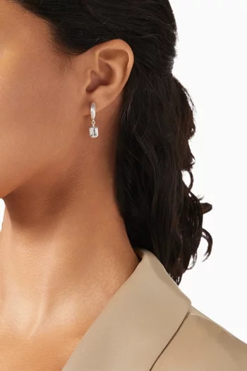 Rayon Emerald-cut Topaz Hoop Earrings in Sterling Silver