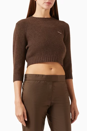 Crop Sweater in Wool-cashmere Blend