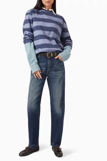 Striped Long-sleeve T-shirt in Cotton
