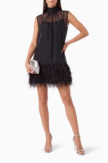Shirya Featherlike Mini Dress in Organza