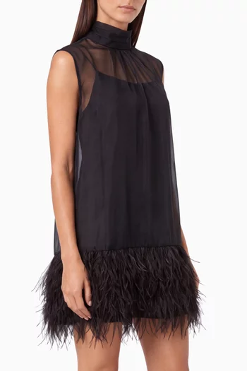 Shirya Featherlike Mini Dress in Organza