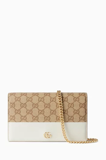 GG Marmont Wallet on Chain in Coated GG Canvas