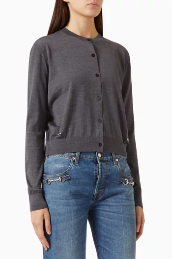Horsebit Cardigan in Wool