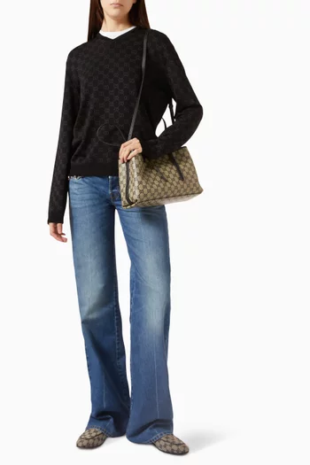 GG Emblem Medium Tote Bag in GG Canvas