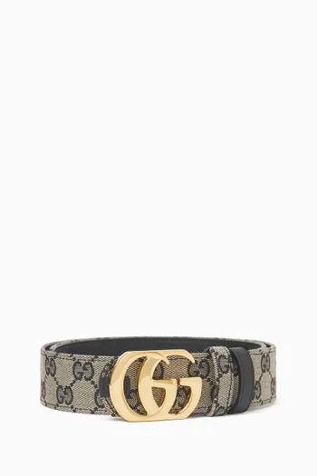 Reversible Cut GG Marmont Reversible Belt in Canvas & Leather