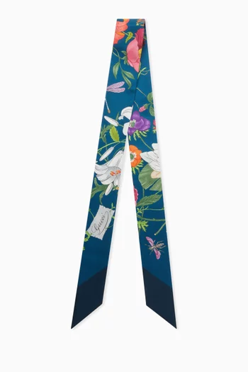 Flora Printed Ribbon in Silk Twill