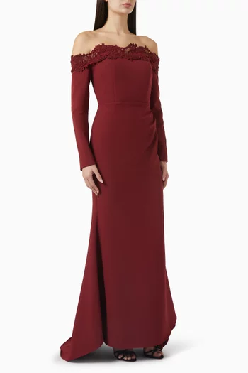 Lace-trim Off-shoulder Dress