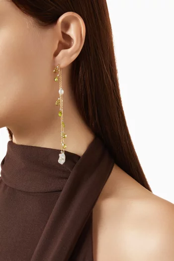Joya Peridot Drop Earrings in 18kt Gold