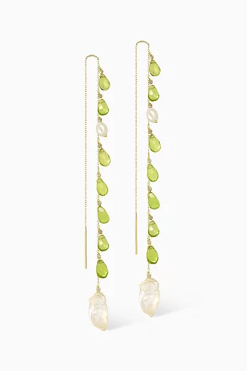 Joya Peridot Drop Earrings in 18kt Gold
