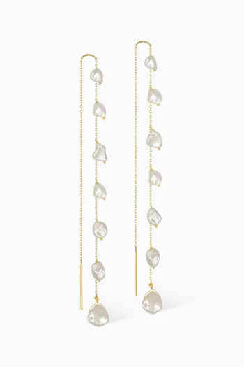 Joya Pearl Drop Earrings in 18kt Gold