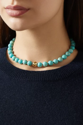 Simple Turquoise Choker in 18kt Gold