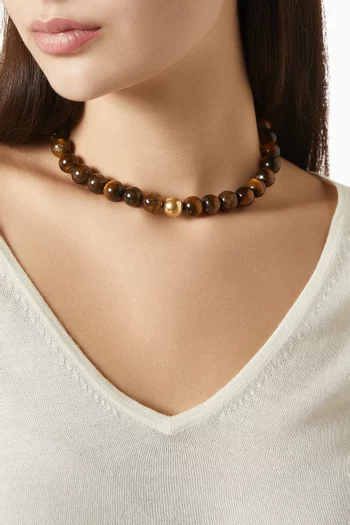 Tiger Eye Bubble Choker in 18kt Gold