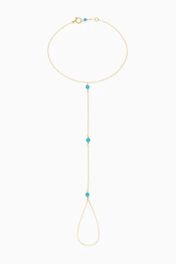 Turquoise Hand Chain in 18kt Gold