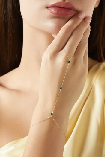 Malachite Hand Chain in 18kt Gold