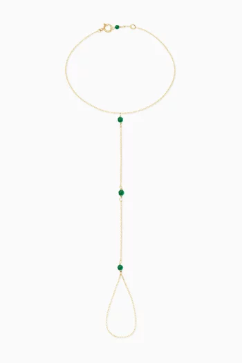 Malachite Hand Chain in 18kt Gold