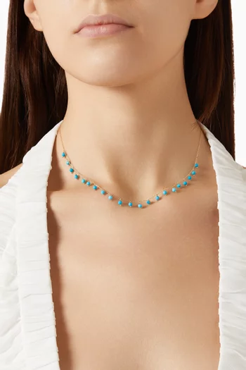 Confetti Turquoise Necklace in 18kt Gold