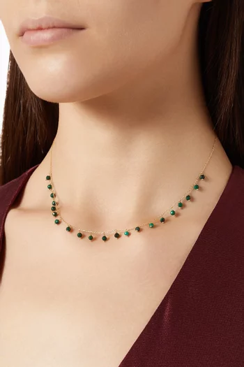 Confetti Malachite Necklace in 18kt Gold