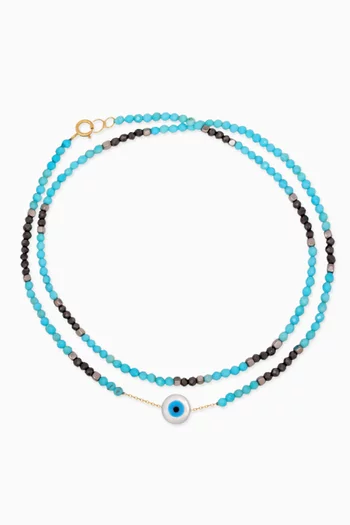 2-layer Eye Round Anklet in 18kt Gold