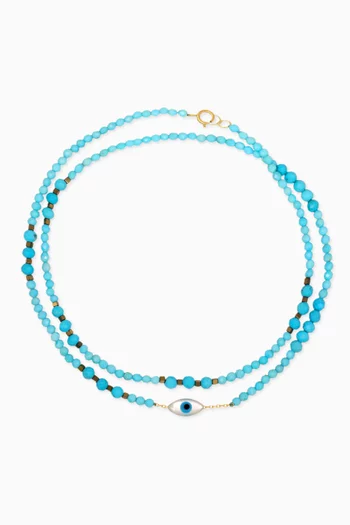 2-layer Eye Round Anklet in 18kt Gold