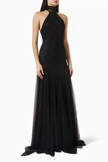 Elowen Halterneck Dress in Lace