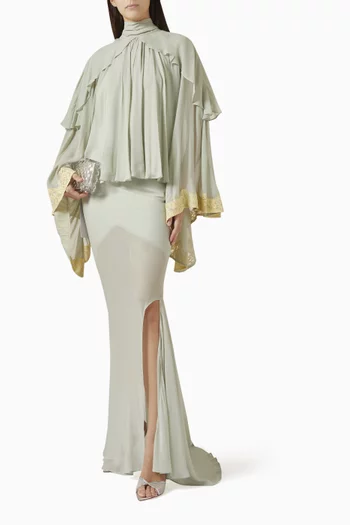 Alitha Cape Top in Viscose Georgette