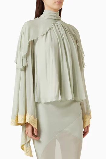 Alitha Cape Top in Viscose Georgette