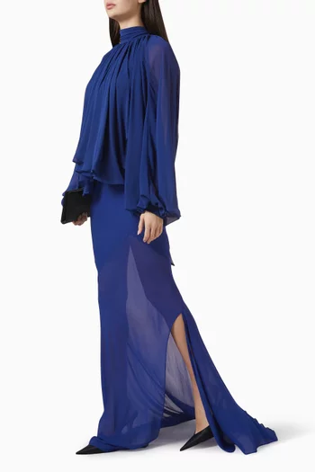 Oryx Asymmetric Skirt in Georgette