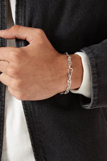 Small Anchor Link Chain Bracelet in Sterling Silver