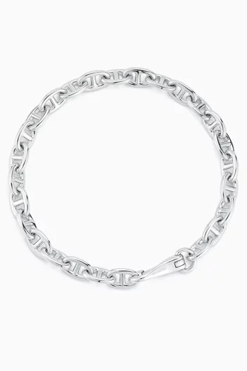 Small Anchor Link Chain Bracelet in Sterling Silver