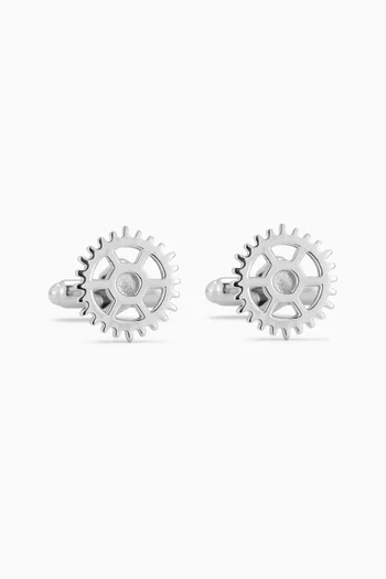 Cog Cufflinks in Sterling Silver